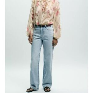 NWT ZARA Z1975 HIGH-WAISTED REGULAR FIT JEANS WITH BELT